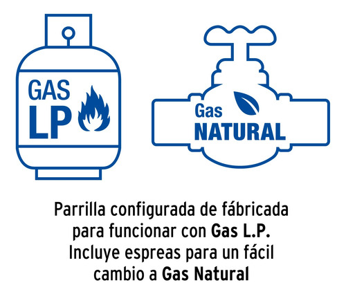 Parrilla Gas Empotrable 5 Quemadores Acero Inox Foset 48316