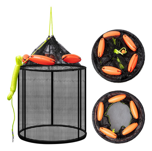 2 Redes De Pesca Flotante Plegable Grande Cesta, Cubo, Sopor
