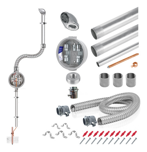 Kit Acometida Mufa Cfe De 3m Monofasico Para 127v Con Zapa
