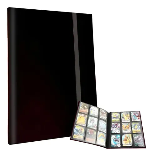 Fichário Álbum Para Cartas Pokémon - 360 Cartas Pasta Otug Preto