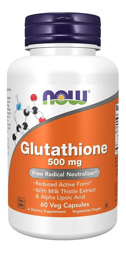 Now Foods Glutatión 500 Mg 60 Cápsulas Vegetales Sfn