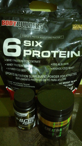 Kit Aumento De Masa Muscular-whey Protein+creatina+ Bcaa