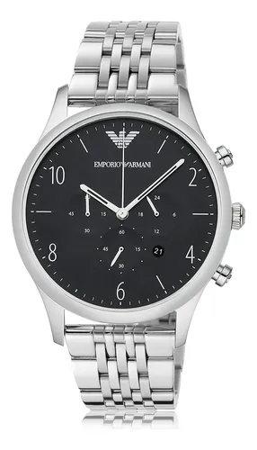 Reloj Deportivo Plateado Ar1863 Emporio Armani Cuarzo Cron g