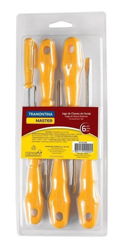 Imagen 3 de 9 de Set Juego Destornilladores Tramontina 6 Pz Philips Plano