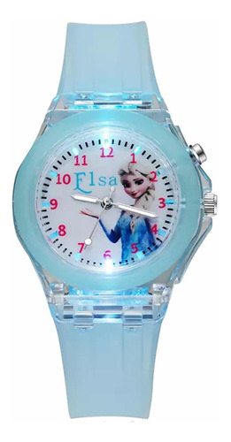 Reloj Frozen Pulsera De Silicona Y Luz Para Niñas