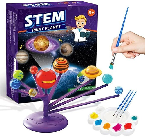Kit De Modelo De Sistema Solar Con 8 Planetas Pintados, Pro.
