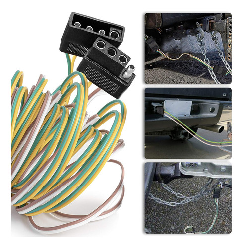 Extensión De Arnés De Cable De Luz De Remolque De 4 Pines,