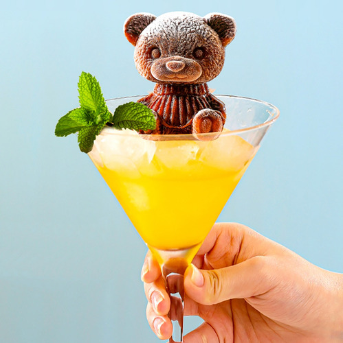Bandeja De Cubitos De Hielo Cute Bear Hecha A Mano De Silico