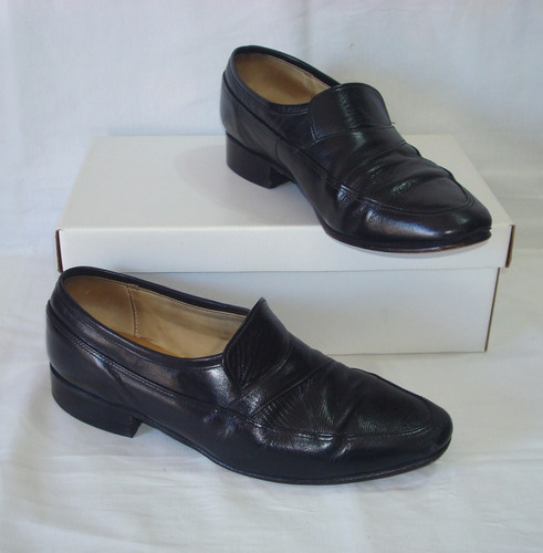 Zapato Mocasín De Cuero Legítimo Color Negro P/hombre. N° 42