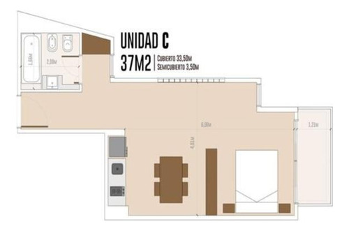 Venta Depto C/balcon Apto Credito 37m2 Palermo Hollywood. Alta Renta.