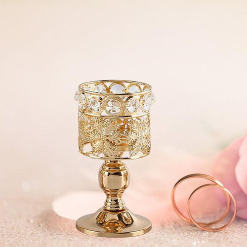 Suporte De Vela De Cristal Moderno Para Centro De 8x8x16cm