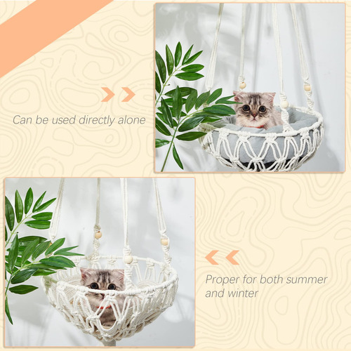 Hamaca De Macramé Para Gatos Y Perros Pequeños