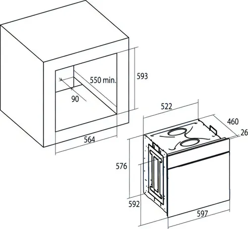 Horno empotrable eléctrico Cata SE 604 50L