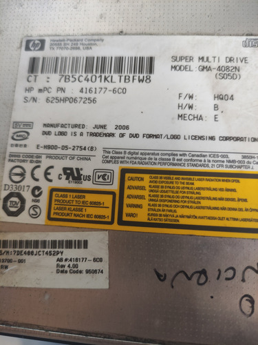 3 Lectoras De Dvd Laptop Sin Funcionar. Para Desarme Y Rtos Plateado (Usado)
