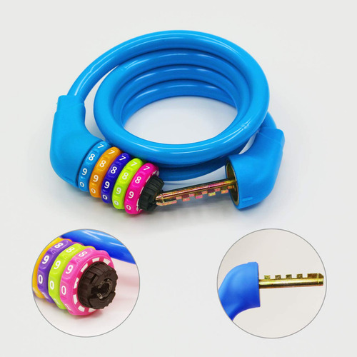 Idealux - Cable De Bloqueo Para Bicicleta 1,2 M, Con Cierre