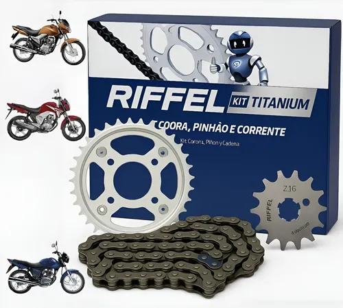 Kit Relaçao Titan Fan Start 150/160 Riffel Aço 1045 Promoção - R$ 76,62