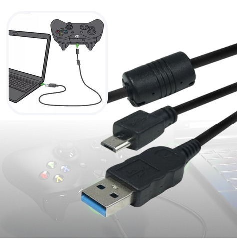 Cabo Controle 3 Metros Compatível Xbox One Jogar Notebook Pc