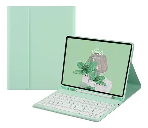 Teclado Funda Anmengxinling, Para Galaxy Tab A9 Plus, Menta