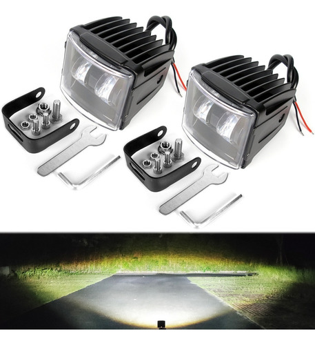 Par Faros De Lupa Dually Color Spot Luz Alta/baja Auto Moto