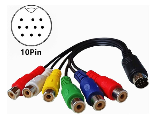 S-video De 10 Pines A Rgb Hembra 6 Rca 10 Pines Din S-video