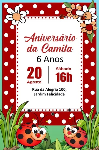 Convite ladybug png  Convite de aniversario ladybug, Convite da ladybug,  Convite joaninha