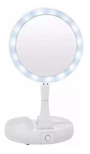 Imagen 1 de 7 de Espejo Con Luz Led Para Maquillaje Plegable + Aumento X10