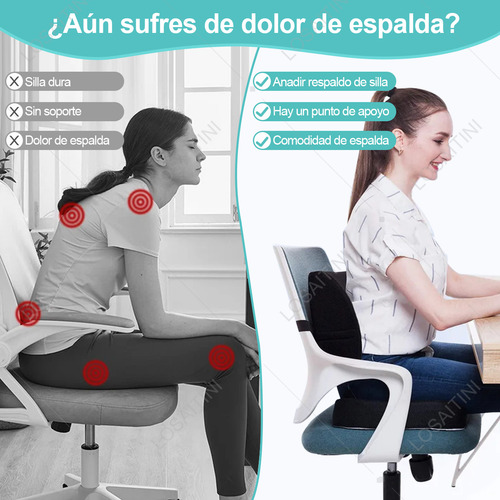 Losaitini Cojín De Asiento Y Almohada De Apoyo Lumbar Extraíble Diseño En Forma De U De Espuma Viscoelástica Dimensiones Del Cojín Del Asiento 6x35x46 Cm Dimensiones De La Almohada Lumbar10 X31x32 Cm