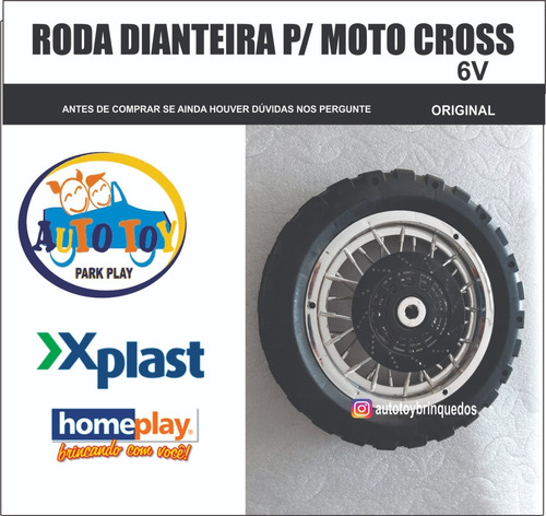 Imagem 2 de 2 de Moto Cross 6v Homeplay - Roda Dianteira