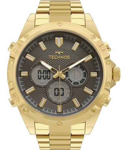 Relógio Technos Masculino Ts Digiana Dourado - Bj3814ab/1p Cor do fundo Preto