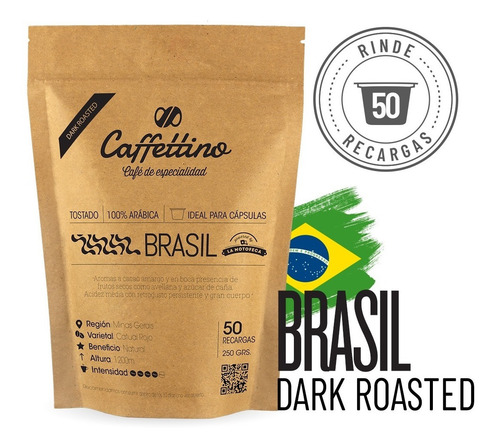 Imagen 1 de 9 de ¼kg Café De Especialidad Intenso P/nespresso (50 Usos)