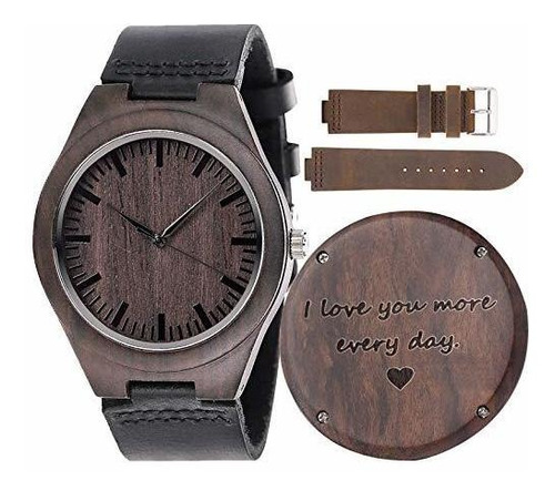 Reloj De Madera Grabado Regalos De Aniversario Para Hombres 