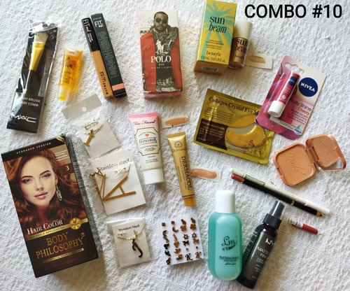 Imagen 3 de 6 de Combos Maquillaje Zarcillos Topitos Tobilleras Cadena