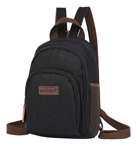 Mochila Para Viajar Packsim Bandolera Negro Convertible