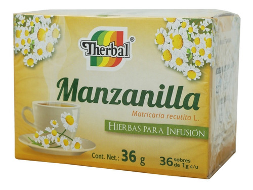 Imagen 1 de 5 de Té Manzanilla (36 Sobres) Therbal