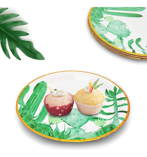 Juego De Suministros Para Fiesta De Cumpeados De Cactus, Dis