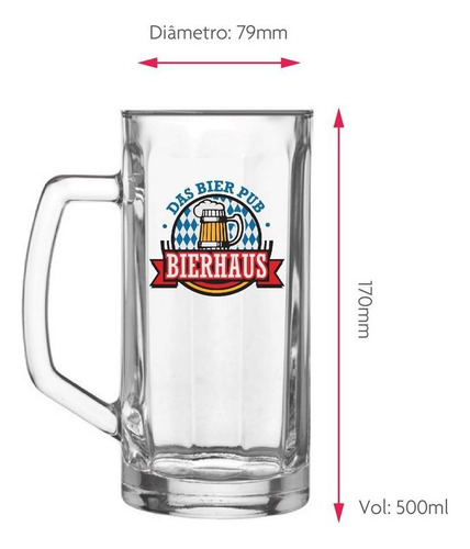 Caneca de Vidro Bierhaus Berna para Chopp 500ml, Ruvolo