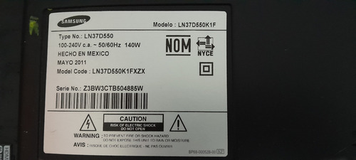 Tarjeta T-con Pantalla Samsung Ln37d550k1f (Usado)