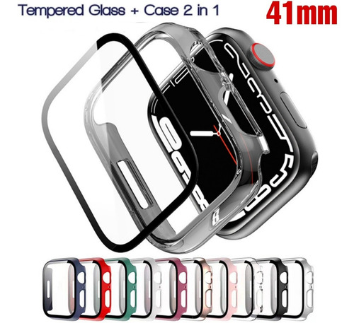 Case Funda 360° Para Apple Watch 41mm + Glass  Colores