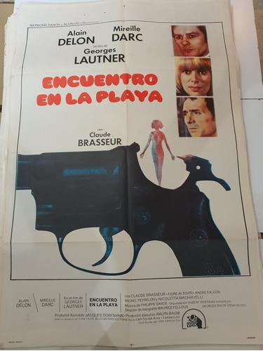 Afiche De Cine Original 1606- A.delon- Encuentro En La Playa