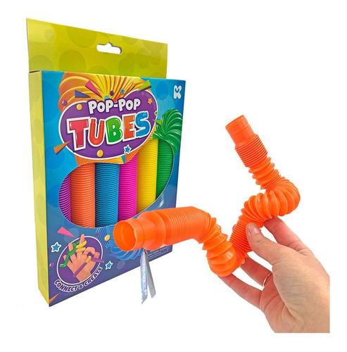 Tubo Sensorial Juego Con Luz  Antiestres Pop Fidgett X 3