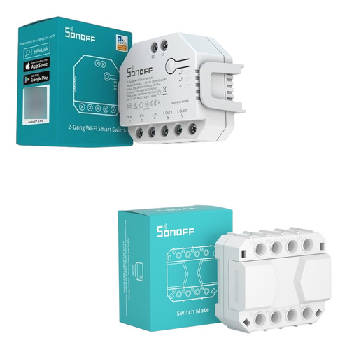 Kit Sonoff Ewelink Remote Dual R3 + S-mate Smart Wifi 