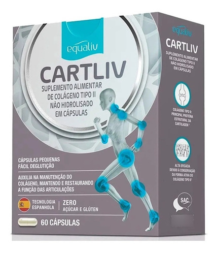 Suplemento em cápsula Equaliv  Cartliv colágeno Cartliv sabor  without flavor em caixa de 100mL 60 un