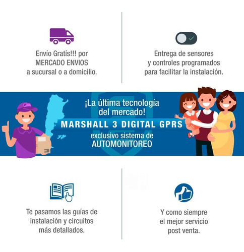 Kit Alarma Marshall 3 3t Gsm 3g Inalambrica Aplicación Celular Marshall App Comercio Domiciliaria Hogar Casa