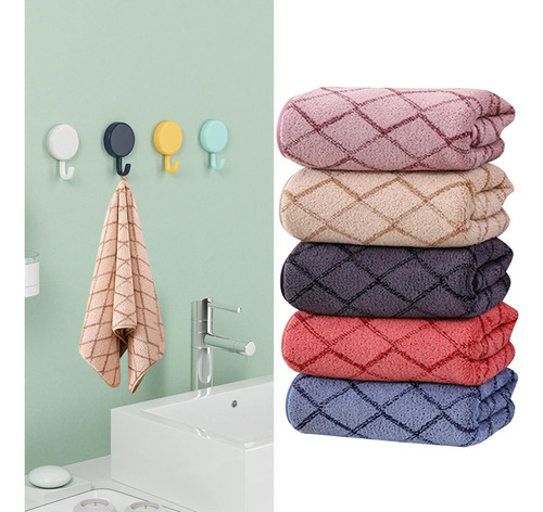 5 Toallas De Baño De Terciopelo Coral De Secado Rápido,
