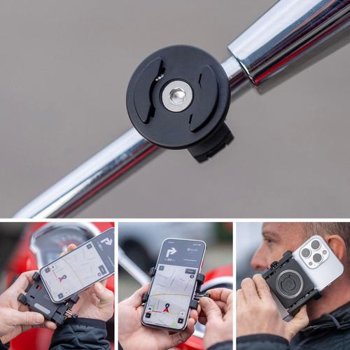 Kit Soporte Celular Moto Espejo Y Abrazadera Sp Connect