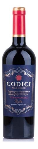 Vinho Italiano Codici Masserie Negroamaro Puglia Tinto 750ml