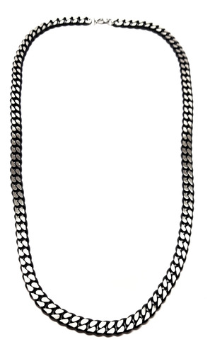 Collar Cadena Grumet Plana Fina En Acero Q Negro 316 Inox. Negro