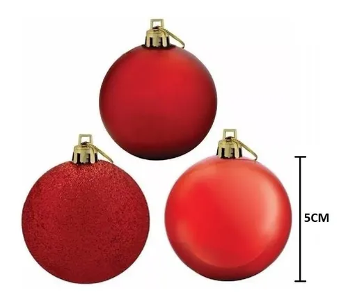 Bola 5cm Natal Mista Decorada Dourada Vermelha Magizi 12 Un Bola 5cm Natal Mista Decorada Dourada Vermelha Magizi 12 Un