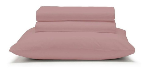 Jogo De Cama 600 Fios 100% Algodão Egípcio Solteiro King Cor Rosa Pearl