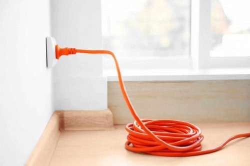 Extensión Eléctrica Para Exterior Obras 15 Mts Color Naranja